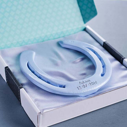 Hoefijzer geluk - baby blauw - Luckytouch.nl