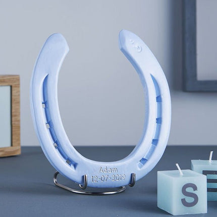 Hoefijzer geluk - baby blauw - Luckytouch.nl