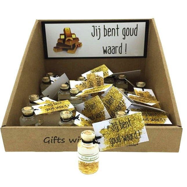 Jij bent goud waard flesje - Lucky Touch - Bedankjes & Cadeautjes