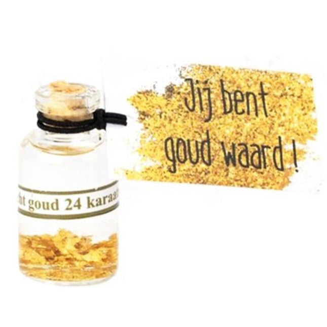 Jij bent goud waard flesje - Lucky Touch - Bedankjes & Cadeautjes