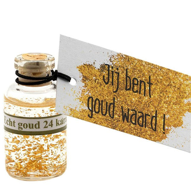 Jij bent goud waard flesje - Lucky Touch - Bedankjes & Cadeautjes