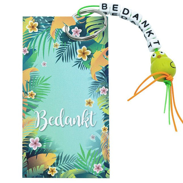 Kaartje Bedankt met sleutelhanger - Lucky Touch - Bedankjes & Cadeautjes
