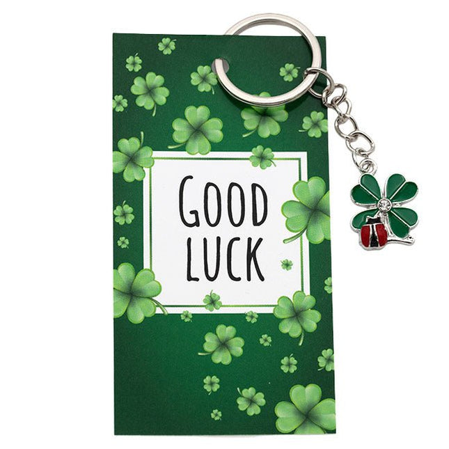 Kaartje Good Luck sleutelhanger Klaver - Lucky Touch - Bedankjes & Cadeautjes
