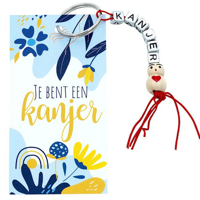 Kaartje Je bent een kanjer sleutelhanger - Lucky Touch - Bedankjes & Cadeautjes