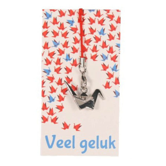 Kaartje Veel geluk kraanvogel - Lucky Touch - Bedankjes & Cadeautjes