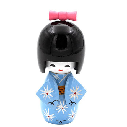 Kokeshi Doll Blauw 10 cm - Lucky Touch - Bedankjes & Cadeautjes