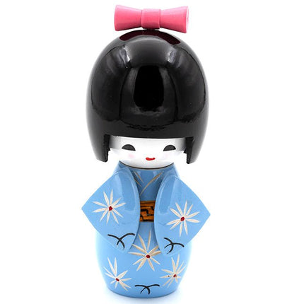 Kokeshi Doll Blauw 12 cm - Lucky Touch - Bedankjes & Cadeautjes