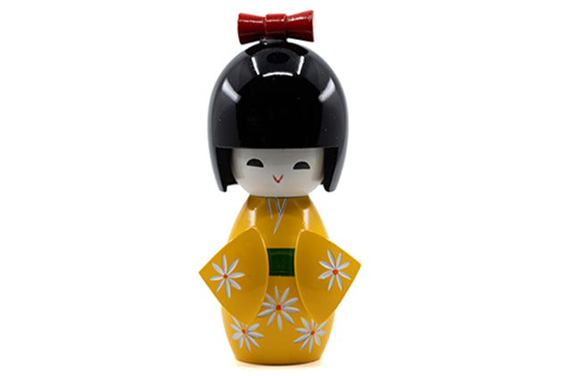 Kokeshi Doll Geel 12 cm