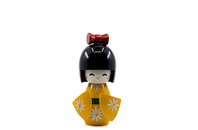 Kokeshi Doll Geel 8 cm