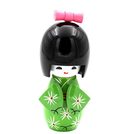 Kokeshi Doll Groen 10 cm - Lucky Touch - Bedankjes & Cadeautjes