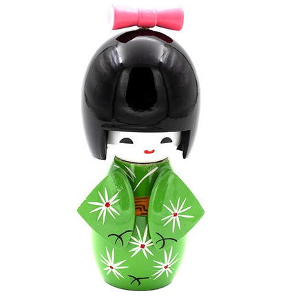 Kokeshi Doll Groen 12 cm - Lucky Touch - Bedankjes & Cadeautjes