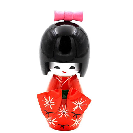 Kokeshi Doll Oranje 10 cm - Lucky Touch - Bedankjes & Cadeautjes