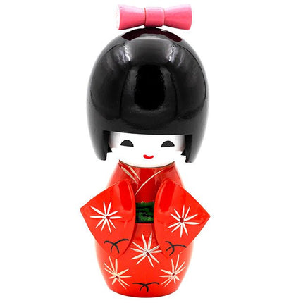 Kokeshi Doll Oranje 12 cm - Lucky Touch - Bedankjes & Cadeautjes