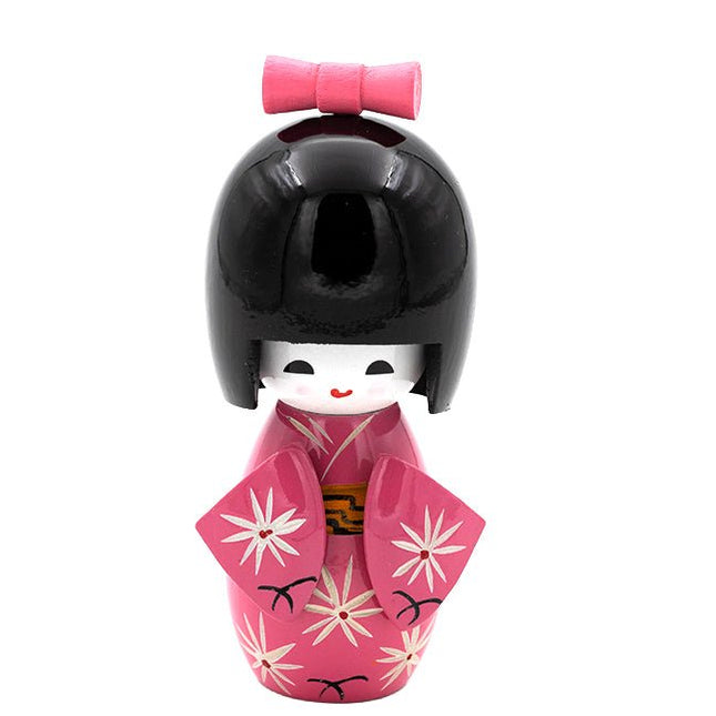 Kokeshi Doll Roze 10 cm - Lucky Touch - Bedankjes & Cadeautjes