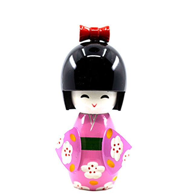 Kokeshi Doll Roze 8 cm - Lucky Touch - Bedankjes & Cadeautjes