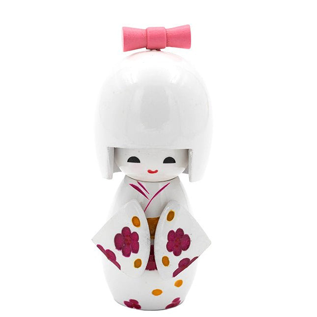 Kokeshi Doll Wit 10 cm - Lucky Touch - Bedankjes & Cadeautjes