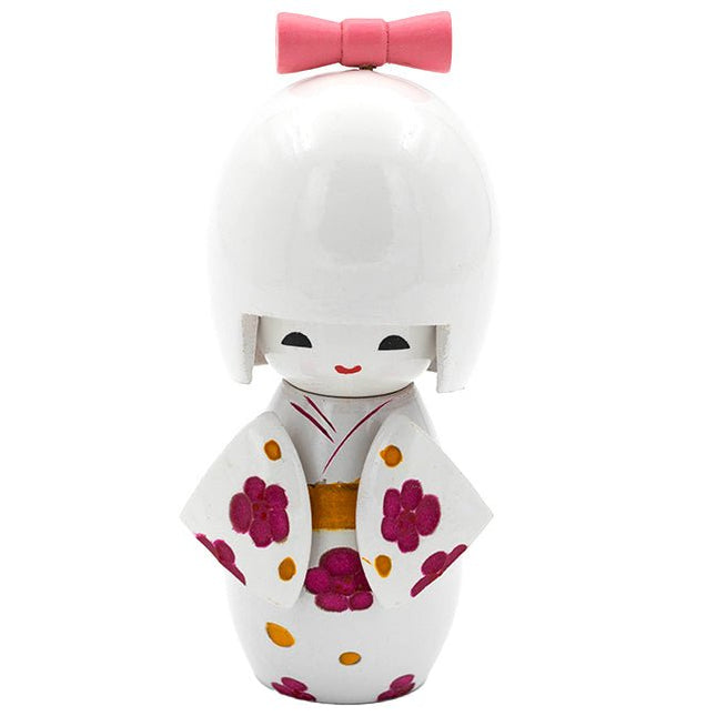 Kokeshi Doll Wit 12 cm - Lucky Touch - Bedankjes & Cadeautjes