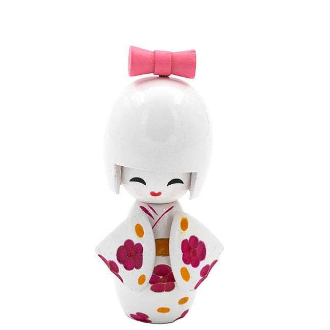 Kokeshi Doll Wit 8 cm - Lucky Touch - Bedankjes & Cadeautjes