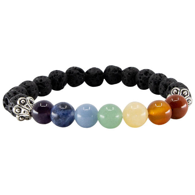 Kralen armband Chakra Lavasteen