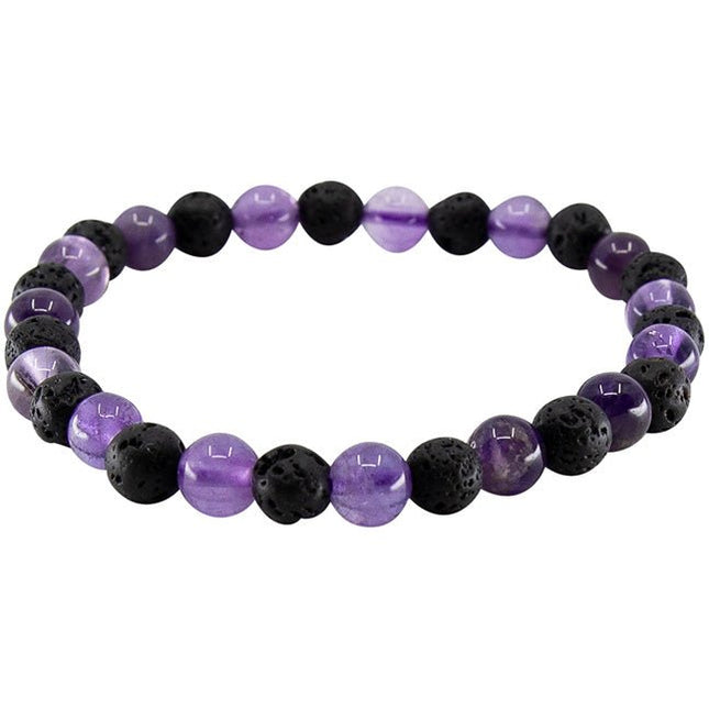 Kralen armband Lava Amethist fijn - Lucky Touch - Bedankjes & Cadeautjes
