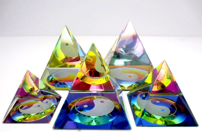 Kristalglas Piramide Yin Yang - Lucky Touch - Bedankjes & Cadeautjes