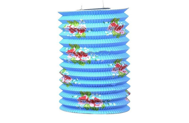 Lampion lang Roos papier lichtblauw - Lucky Touch - Bedankjes & Cadeautjes