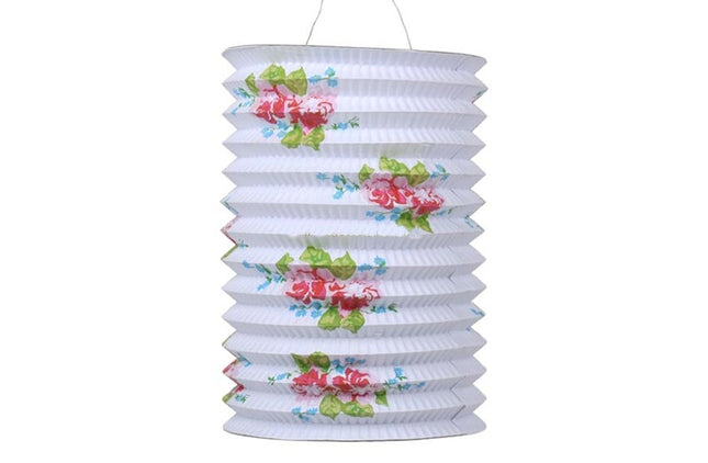 Lampion lang Roos papier wit - Lucky Touch - Bedankjes & Cadeautjes