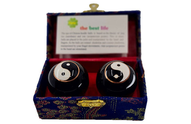 Meridiaankogels Yin Yang - zwart (4,5 cm) - Lucky Touch - Bedankjes & Cadeautjes