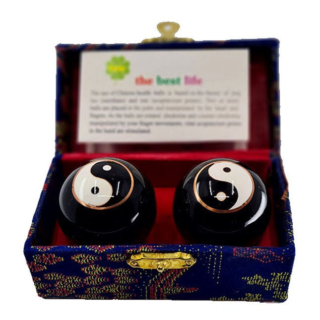 Meridiaankogels Yin Yang - zwart (4,5 cm) - Lucky Touch - Bedankjes & Cadeautjes