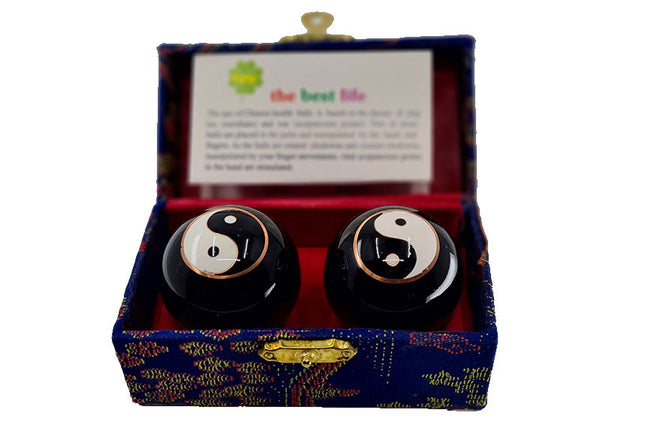 Meridiaankogels Yin Yang - zwart (4,5 cm)