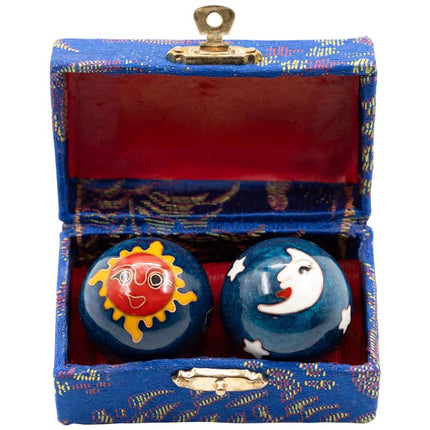 Meridiaankogels Zon & Maan - blauw (4 cm) - Lucky Touch - Bedankjes & Cadeautjes