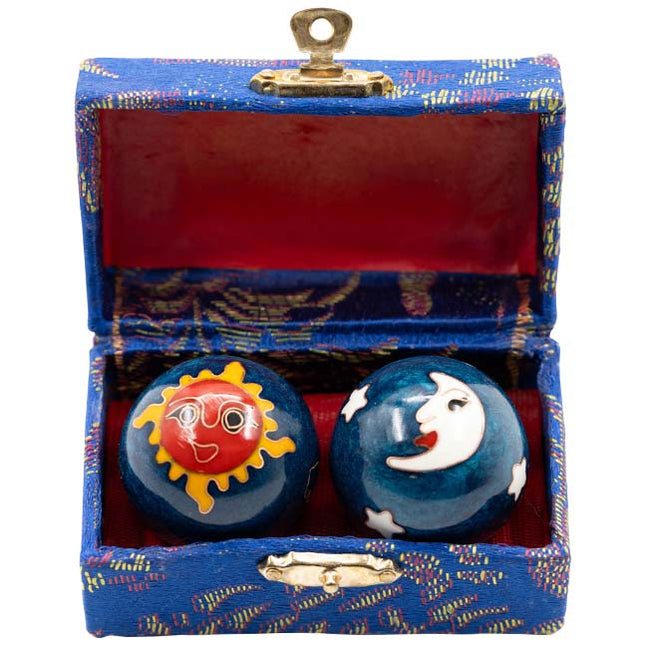 Meridiaankogels Zon & Maan - blauw (4 cm) - Lucky Touch - Bedankjes & Cadeautjes