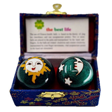 Meridiaankogels Zon & Maan - groen (3,5 cm) - Lucky Touch - Bedankjes & Cadeautjes