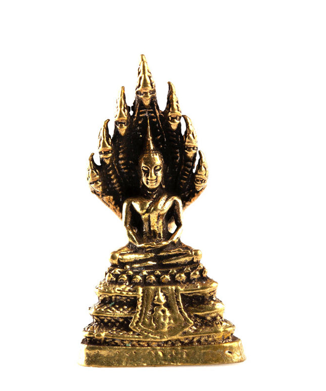 Messing Boeddha Mucalinda