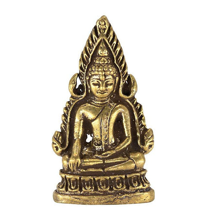 Messing Thaise Boeddha op troon - Lucky Touch - Bedankjes & Cadeautjes