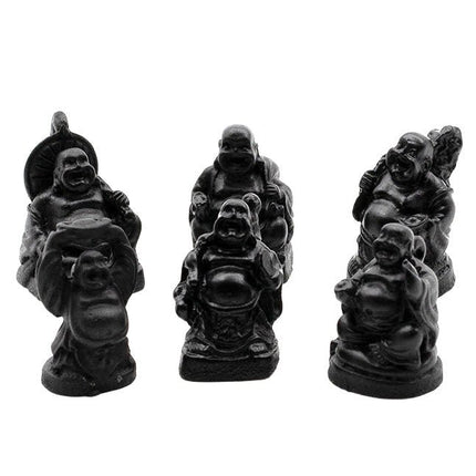 Mini Boeddha zwart (3cm) - Lucky Touch - Bedankjes & Cadeautjes