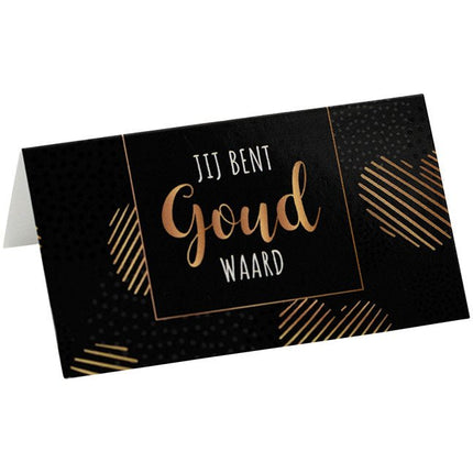 Mini kaartje Jij bent Goud waard - Lucky Touch - Bedankjes & Cadeautjes