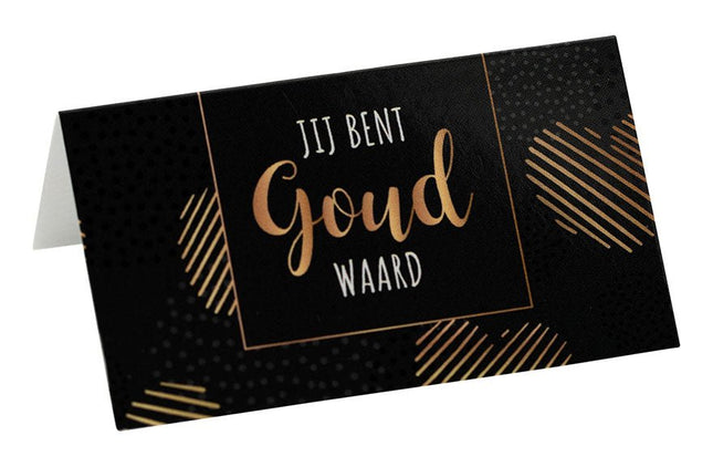 Mini kaartje Jij bent Goud waard - Lucky Touch - Bedankjes & Cadeautjes