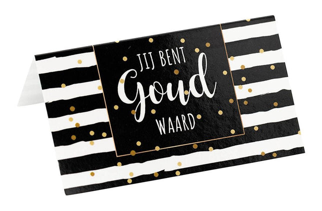 Mini kaartje Jij bent Goud waard (b) - Lucky Touch - Bedankjes & Cadeautjes