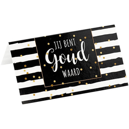 Mini kaartje Jij bent Goud waard (b) - Lucky Touch - Bedankjes & Cadeautjes