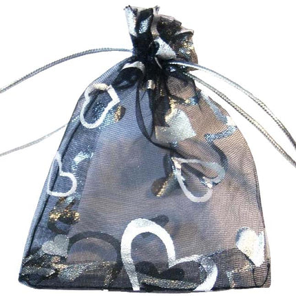 Organza zakjes hartjes 7 x 9 cm - Lucky Touch - Bedankjes & Cadeautjes