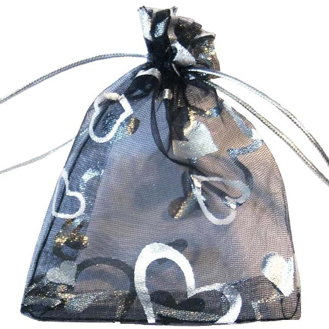 Organza zakjes hartjes 7 x 9 cm - Lucky Touch - Bedankjes & Cadeautjes