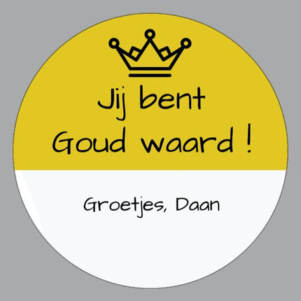 Persoonlijk bedankje Jij bent Goud waard - Luckytouch.nl