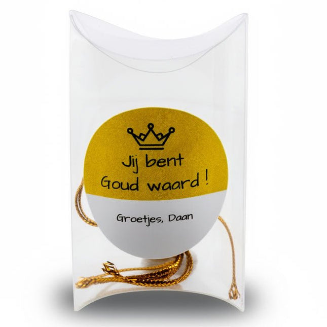 Persoonlijk bedankje Jij bent Goud waard - Luckytouch.nl