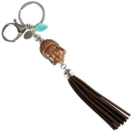 Sleutelhanger Boeddha Wish bruin - Lucky Touch - Bedankjes & Cadeautjes