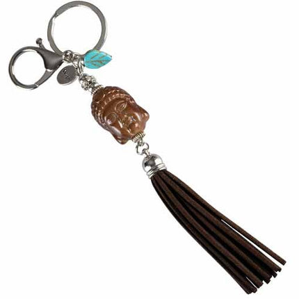 Sleutelhanger Boeddha Wish bruin - Lucky Touch - Bedankjes & Cadeautjes