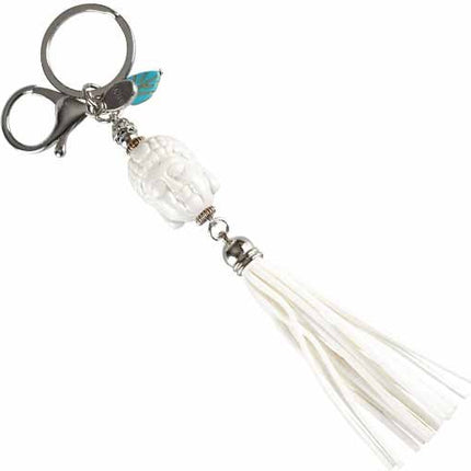 Sleutelhanger Boeddha Wish wit - Lucky Touch - Bedankjes & Cadeautjes