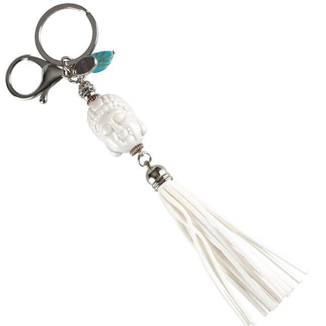 Sleutelhanger Boeddha Wish wit - Lucky Touch - Bedankjes & Cadeautjes