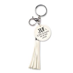 Sleutelhanger Tassel - Juf - Lucky Touch - Bedankjes & Cadeautjes