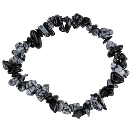 Splitarmband Sneeuwvlok Obsidiaan